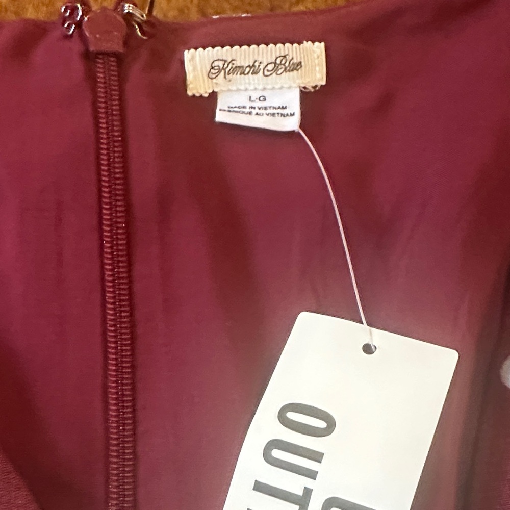 NWT size L Urban Outfitters Burgundy Polka‎ Dot Dress - Picture 4 of 4